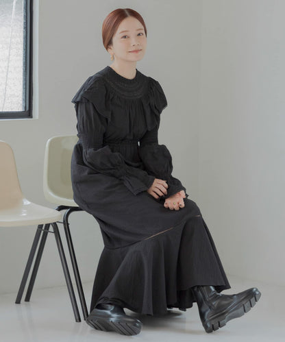 NaokoTakayama聯名荷葉邊連衣裙