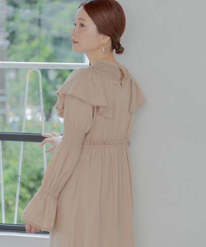 NaokoTakayama聯名荷葉邊連衣裙