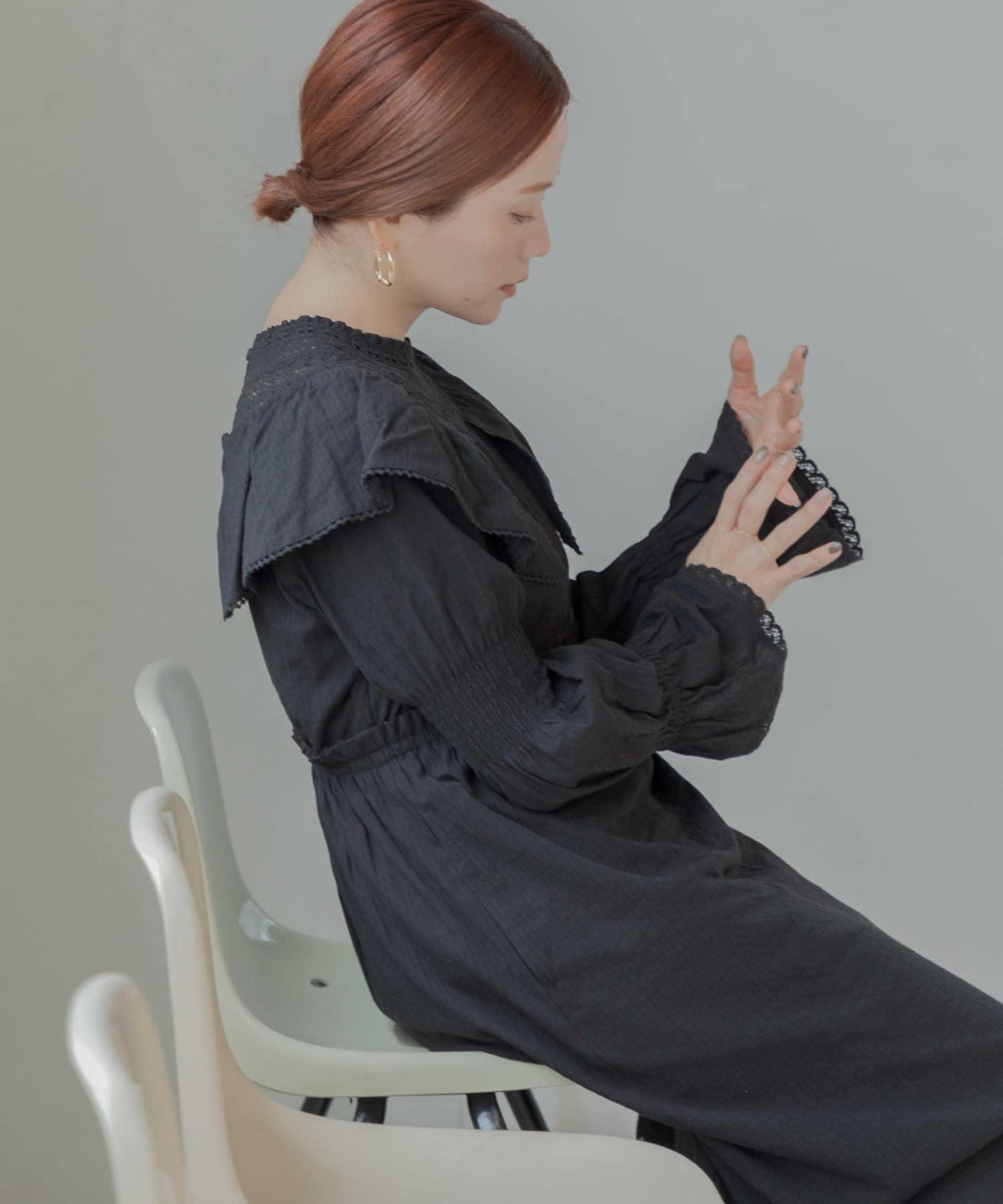 NaokoTakayama聯名荷葉邊連衣裙