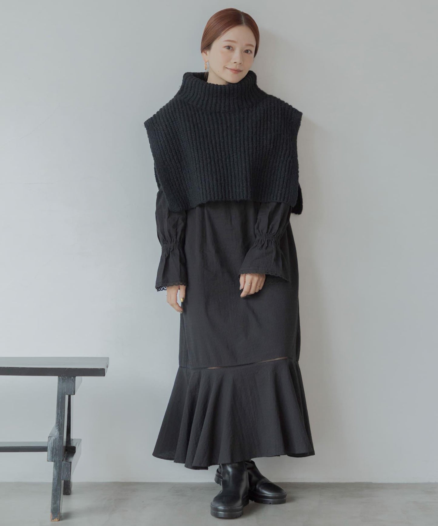 NaokoTakayama聯名荷葉邊連衣裙