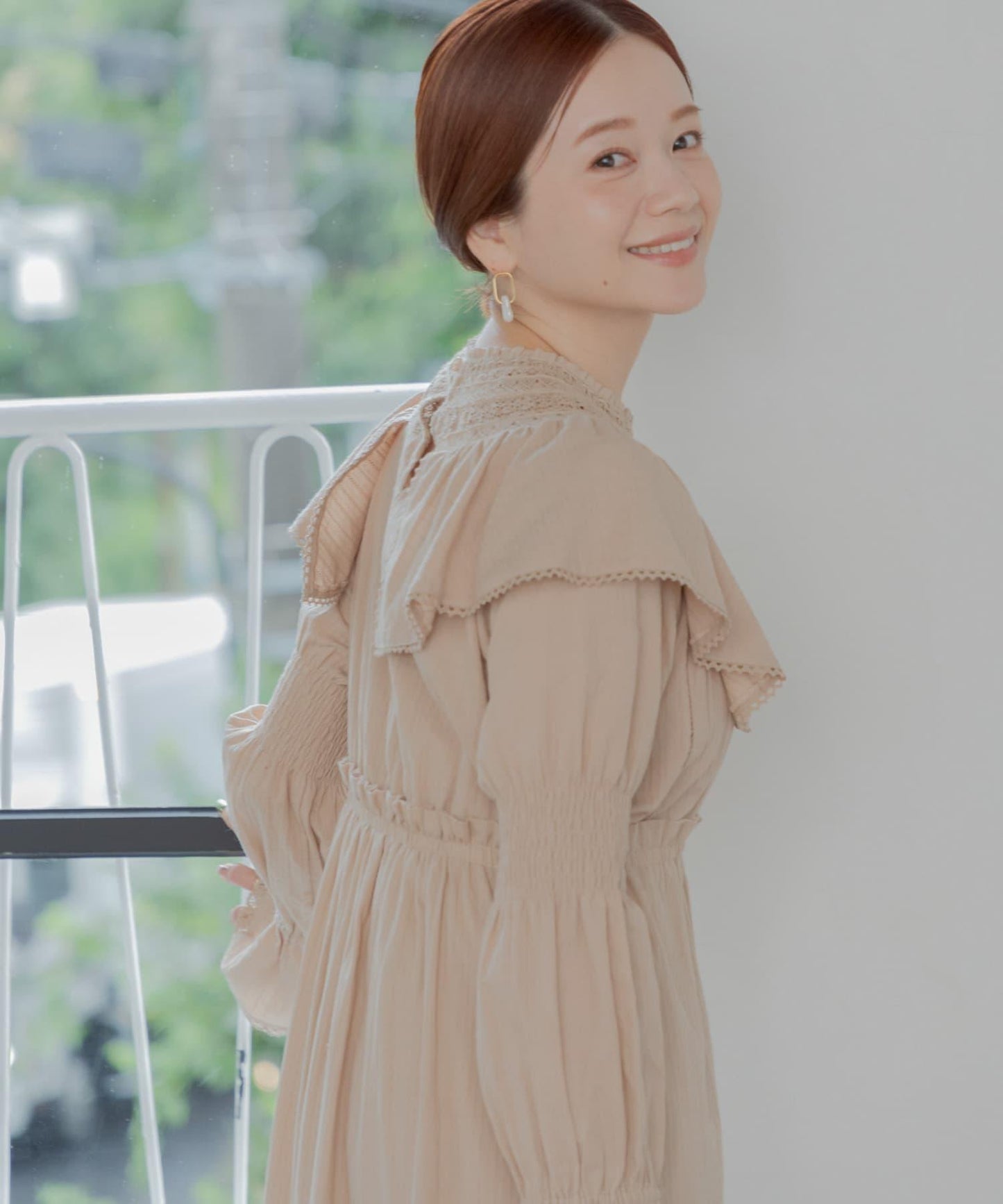 NaokoTakayama聯名荷葉邊連衣裙