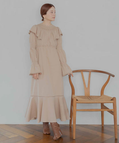NaokoTakayama聯名荷葉邊連衣裙
