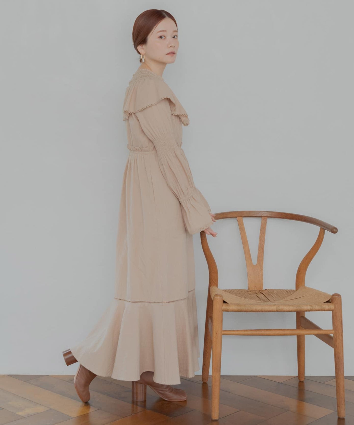 NaokoTakayama聯名荷葉邊連衣裙