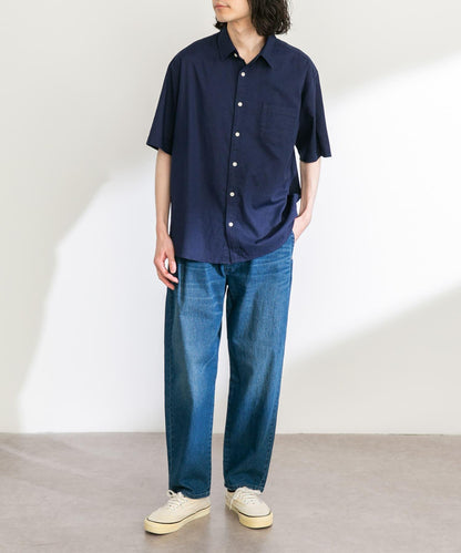 吸水速幹/接觸涼感亞麻混紡短袖襯衫