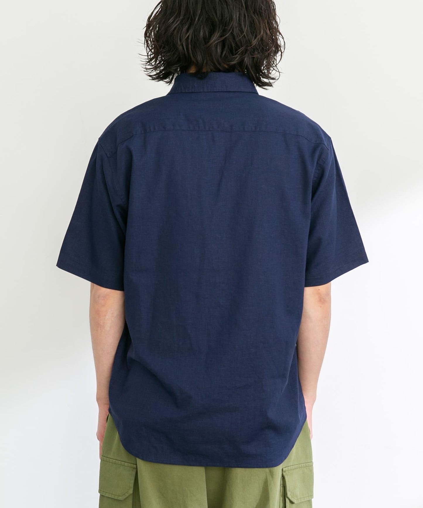 吸水速幹/接觸涼感亞麻混紡短袖襯衫