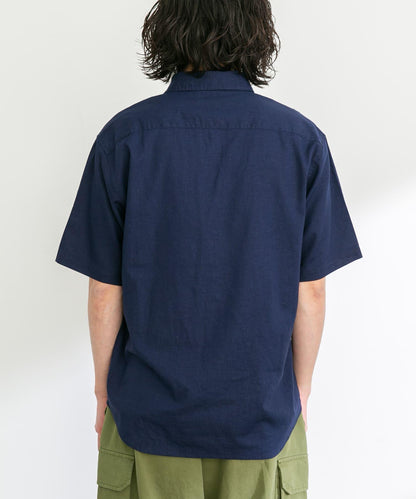 吸水速幹/接觸涼感亞麻混紡短袖襯衫