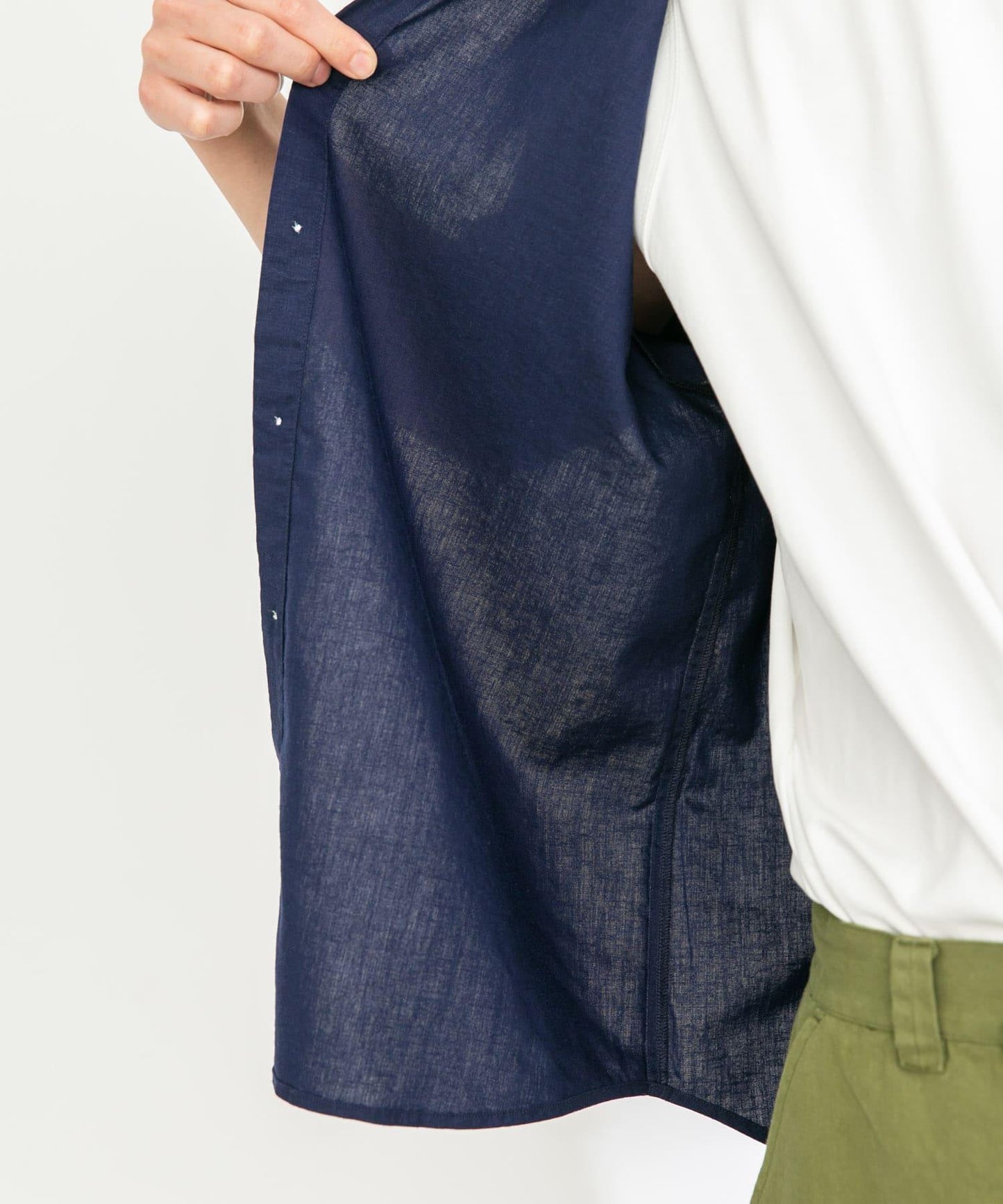 吸水速幹/接觸涼感亞麻混紡短袖襯衫