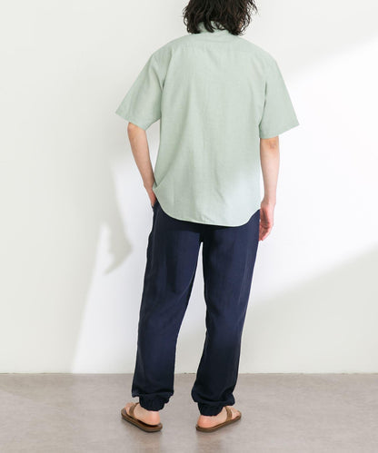 吸水速幹/接觸涼感亞麻混紡短袖襯衫