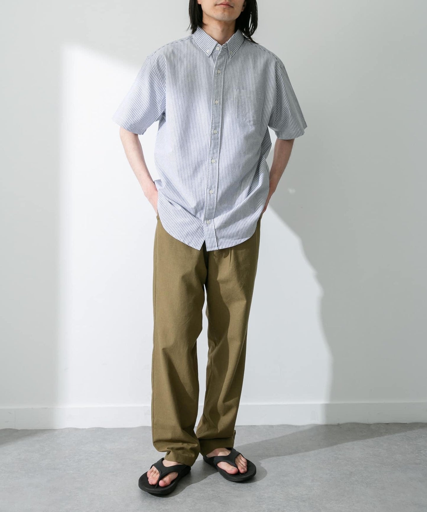 抗菌牛津紡扣領短袖襯衫