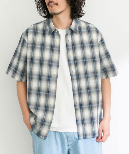 吸水速幹/接觸涼感亞麻混紡短袖襯衫