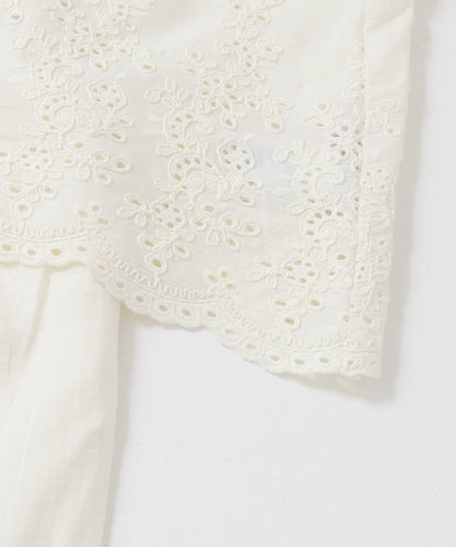 刺繡棉吊帶上衣×褲子套裝