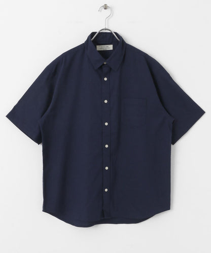 吸水速幹/接觸涼感亞麻混紡短袖襯衫