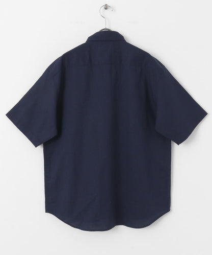 吸水速幹/接觸涼感亞麻混紡短袖襯衫