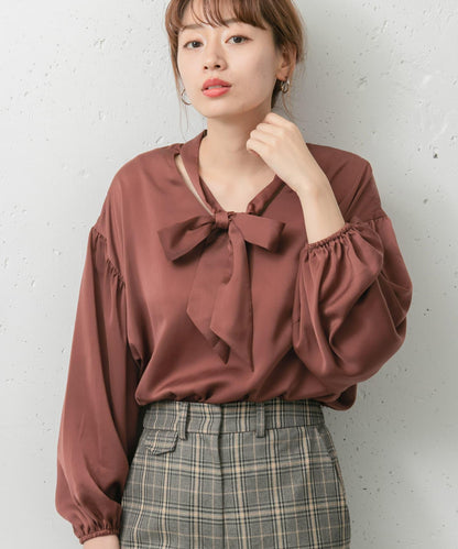 2WAY立領蝴蝶結襯衫