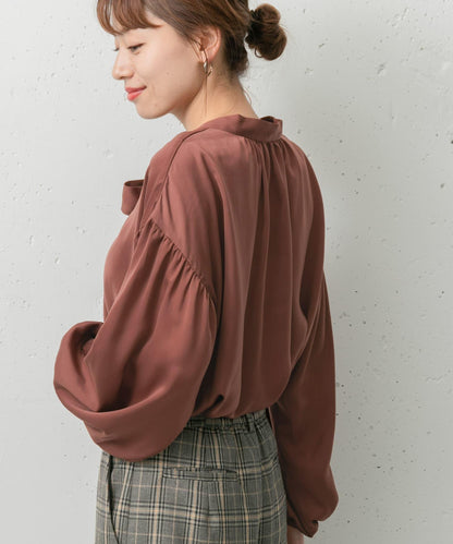 2WAY立領蝴蝶結襯衫