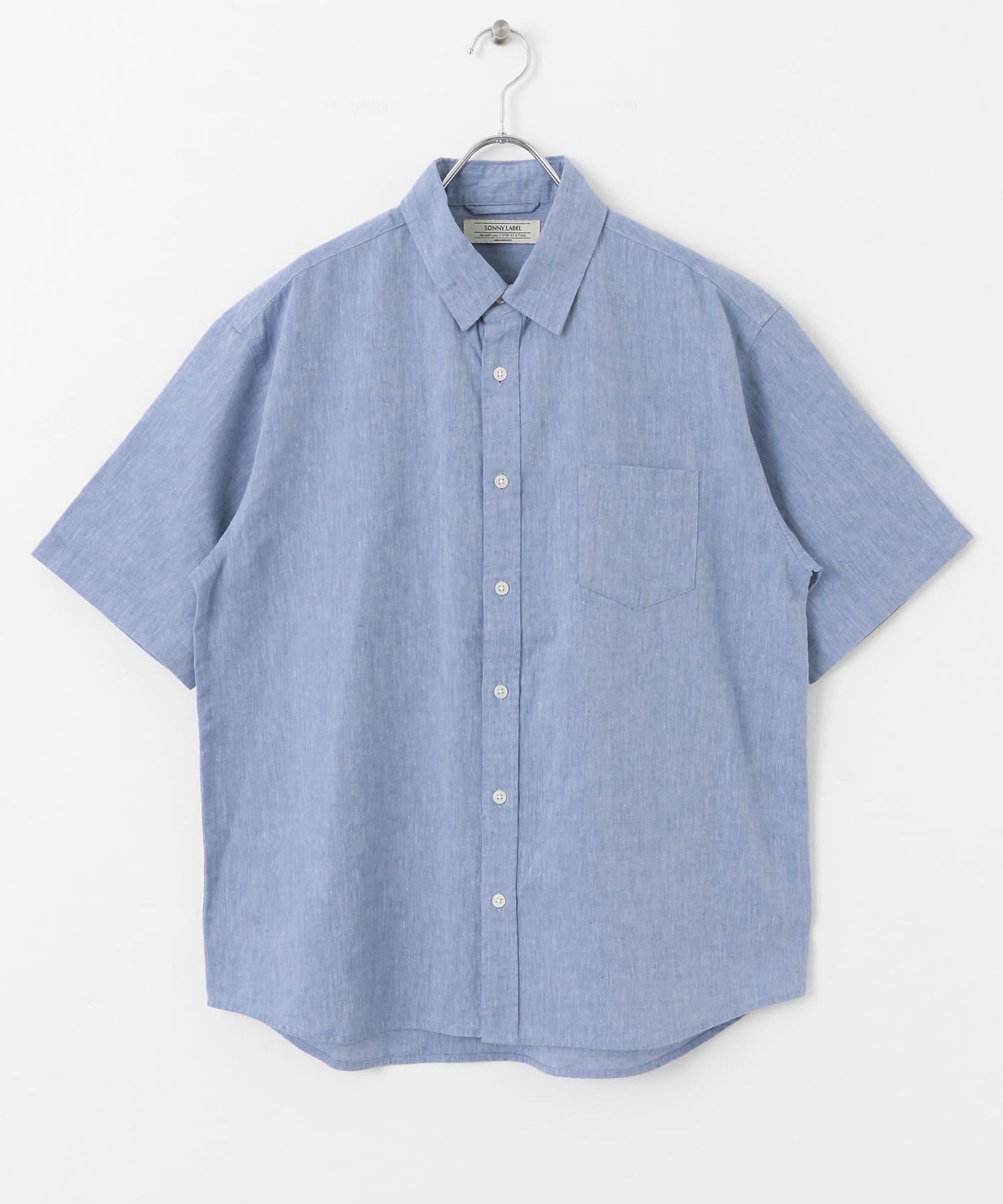 吸水速幹/接觸涼感亞麻混紡短袖襯衫