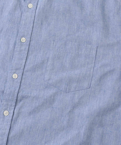 吸水速幹/接觸涼感亞麻混紡短袖襯衫