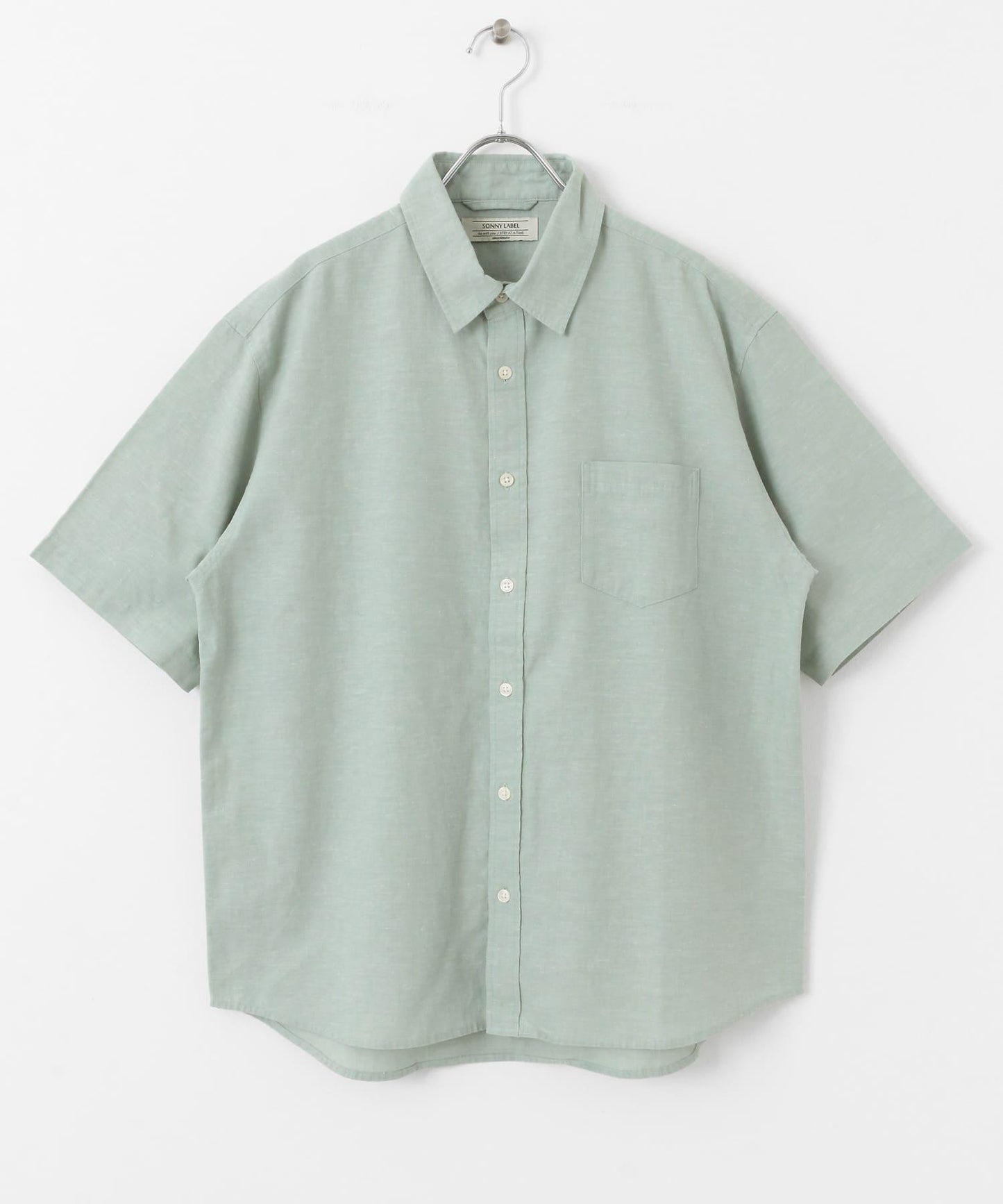 吸水速幹/接觸涼感亞麻混紡短袖襯衫