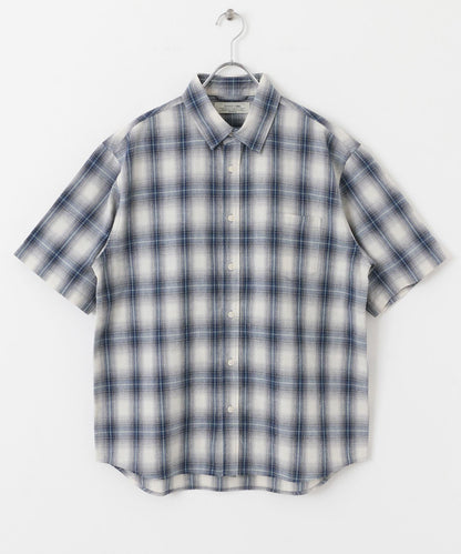 吸水速幹/接觸涼感亞麻混紡短袖襯衫