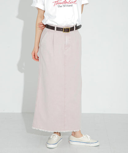 棉斜紋褶皺窄裙