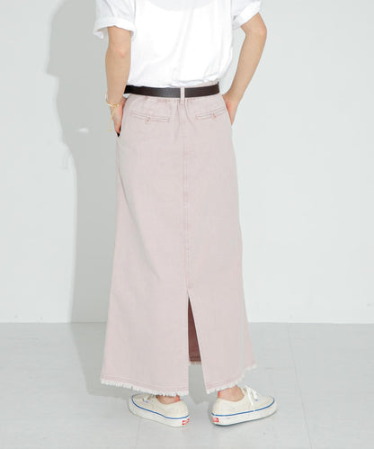 棉斜紋褶皺窄裙