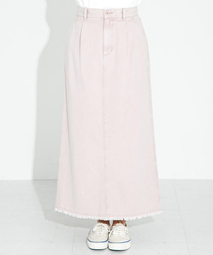 棉斜紋褶皺窄裙