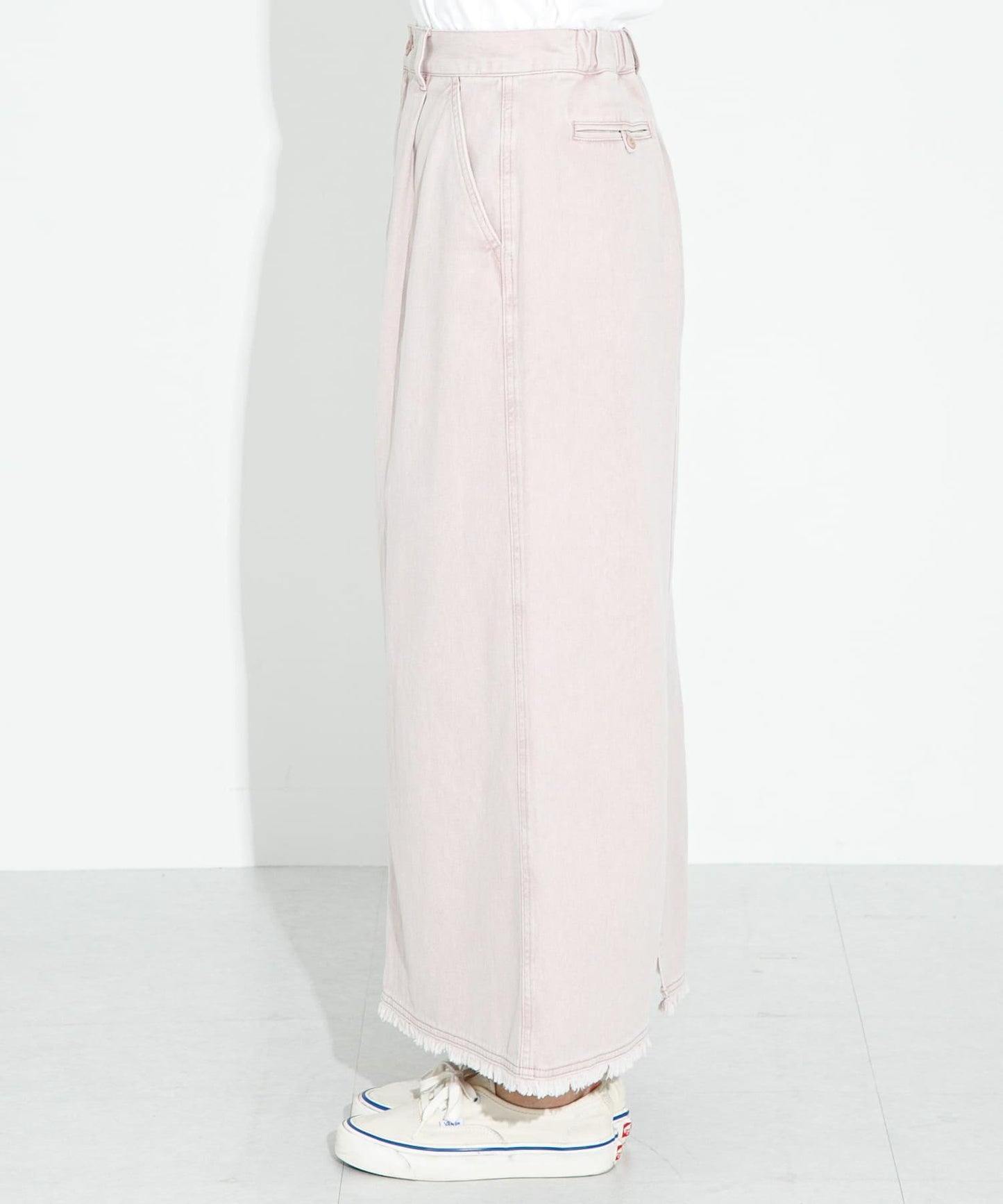 棉斜紋褶皺窄裙