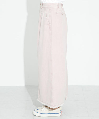 棉斜紋褶皺窄裙