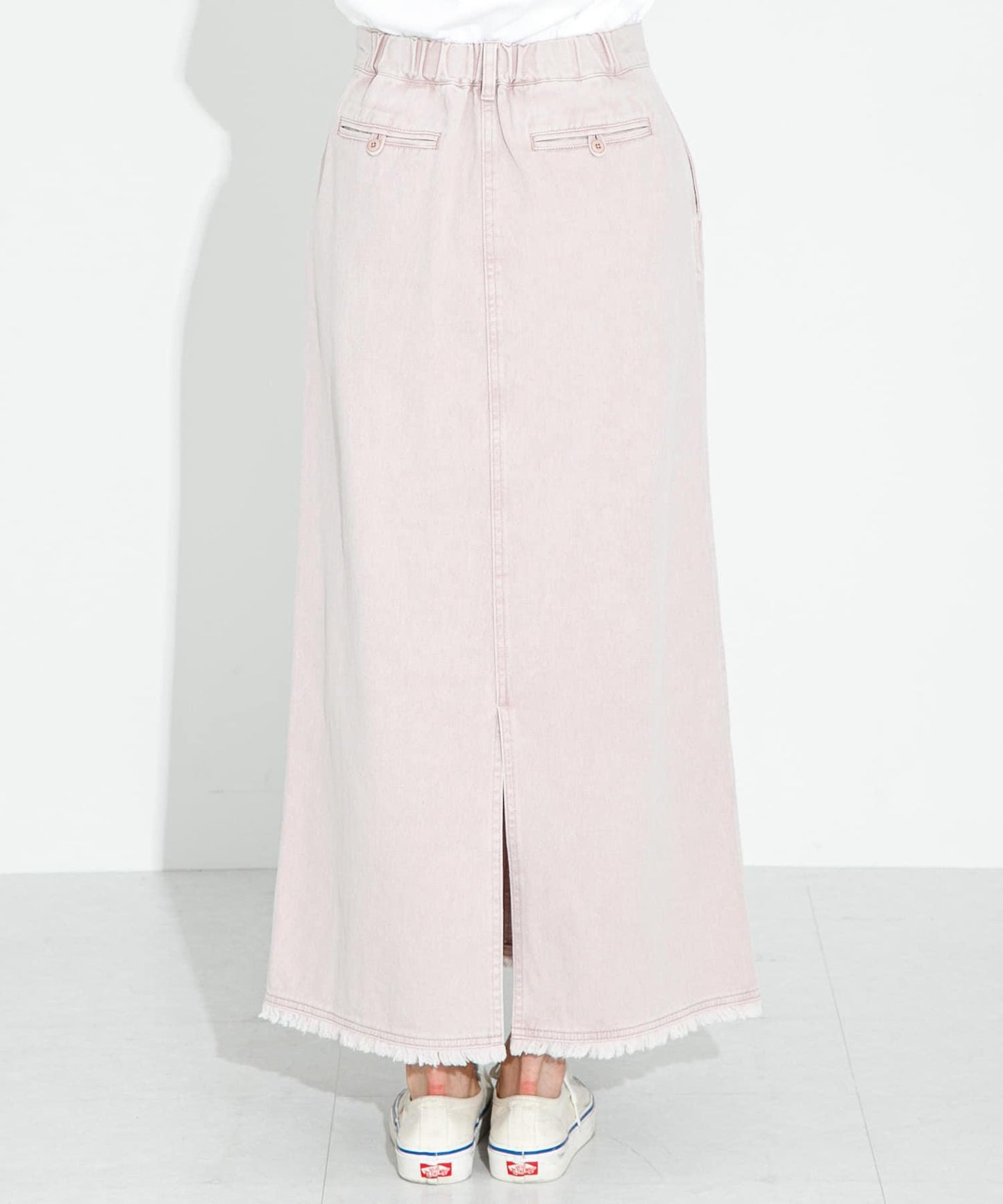 棉斜紋褶皺窄裙