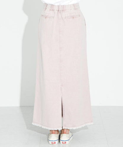 棉斜紋褶皺窄裙