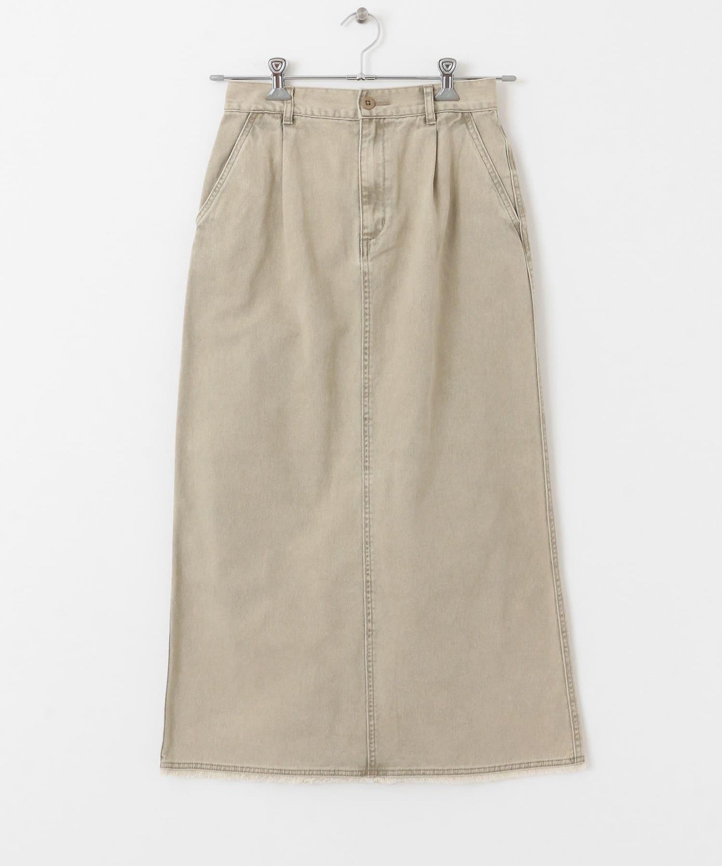 棉斜紋褶皺窄裙