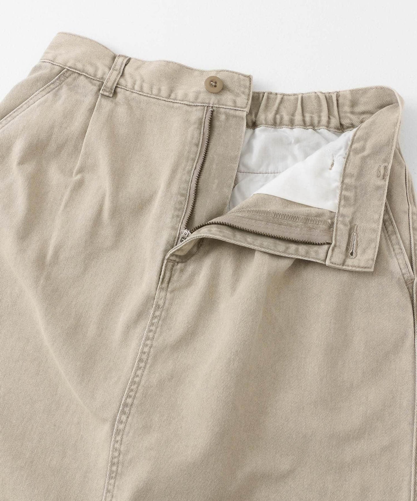 棉斜紋褶皺窄裙