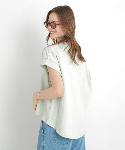 加絨衛衣法式短袖套頭衫