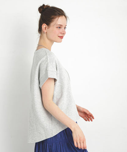 加絨衛衣法式短袖套頭衫