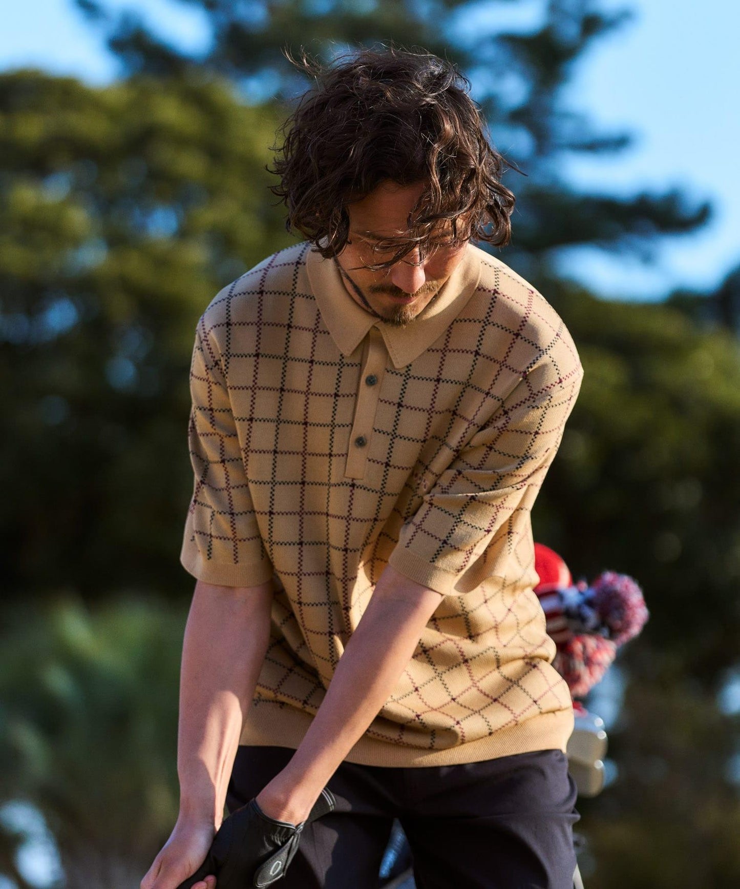 OOPS 格紋針織POLO衫