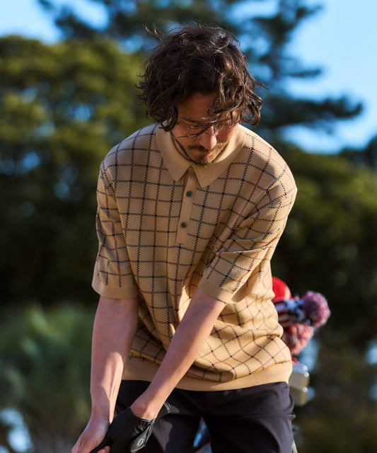 OOPS 格紋針織POLO衫