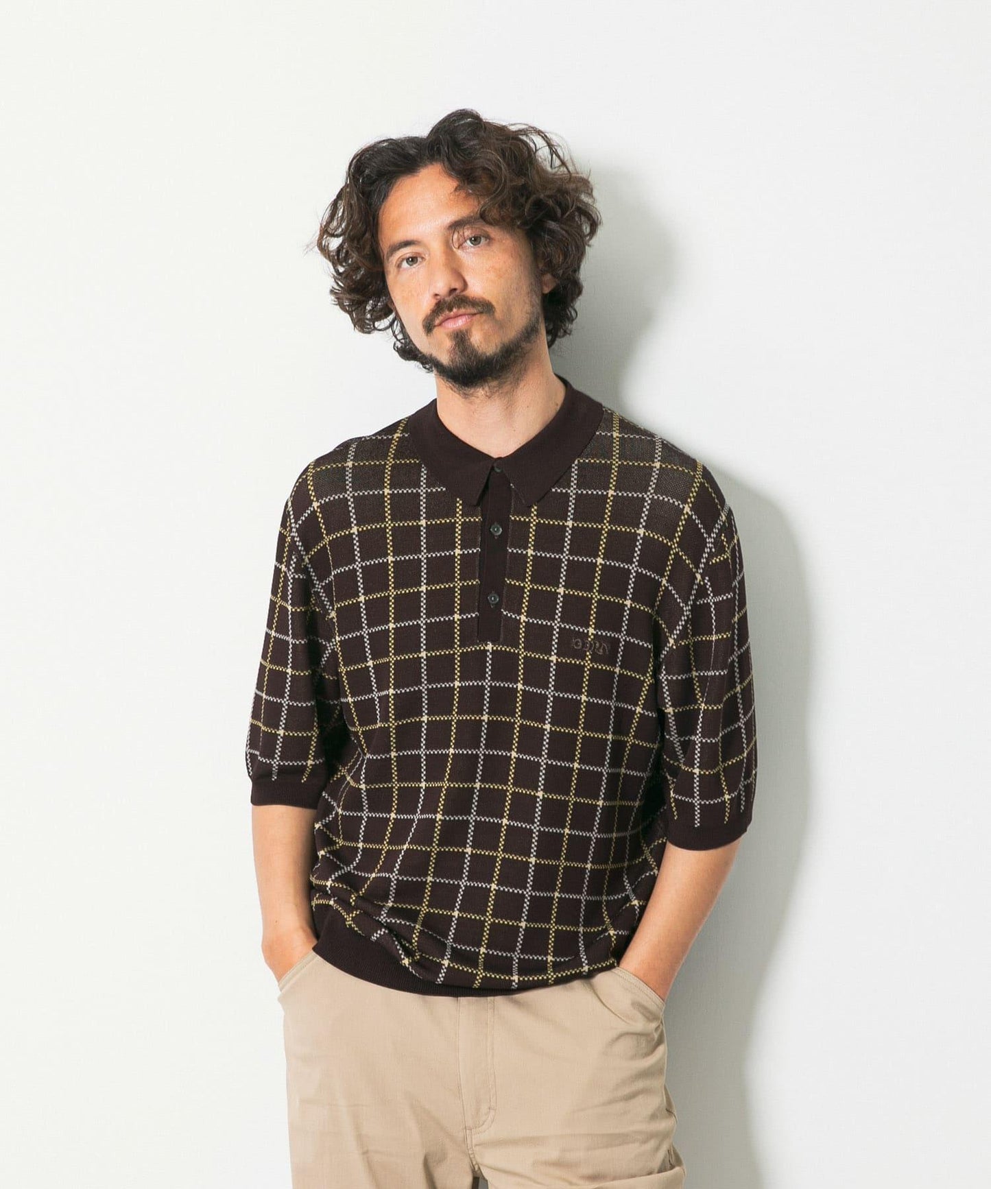 OOPS 格紋針織POLO衫