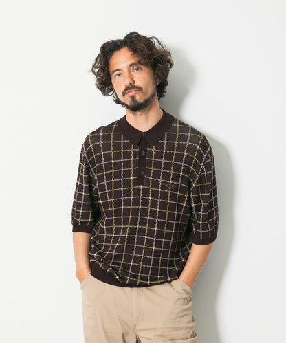 OOPS 格紋針織POLO衫