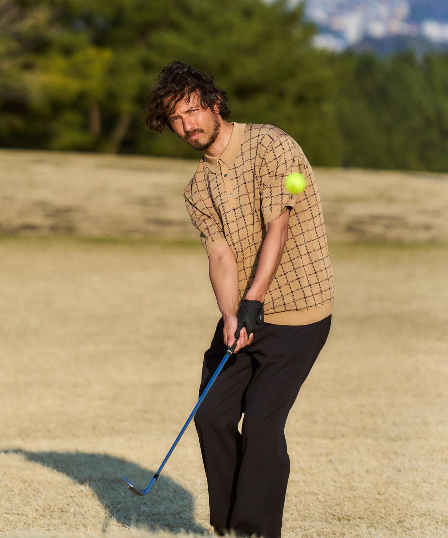 OOPS 格紋針織POLO衫
