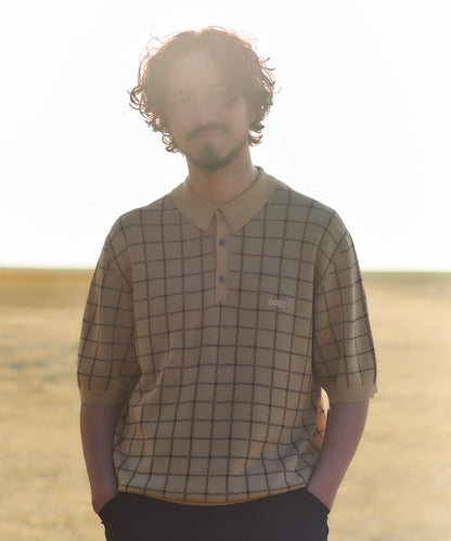 OOPS 格紋針織POLO衫