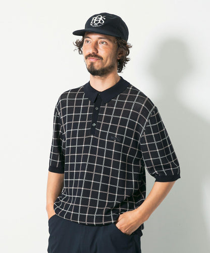 OOPS 格紋針織POLO衫