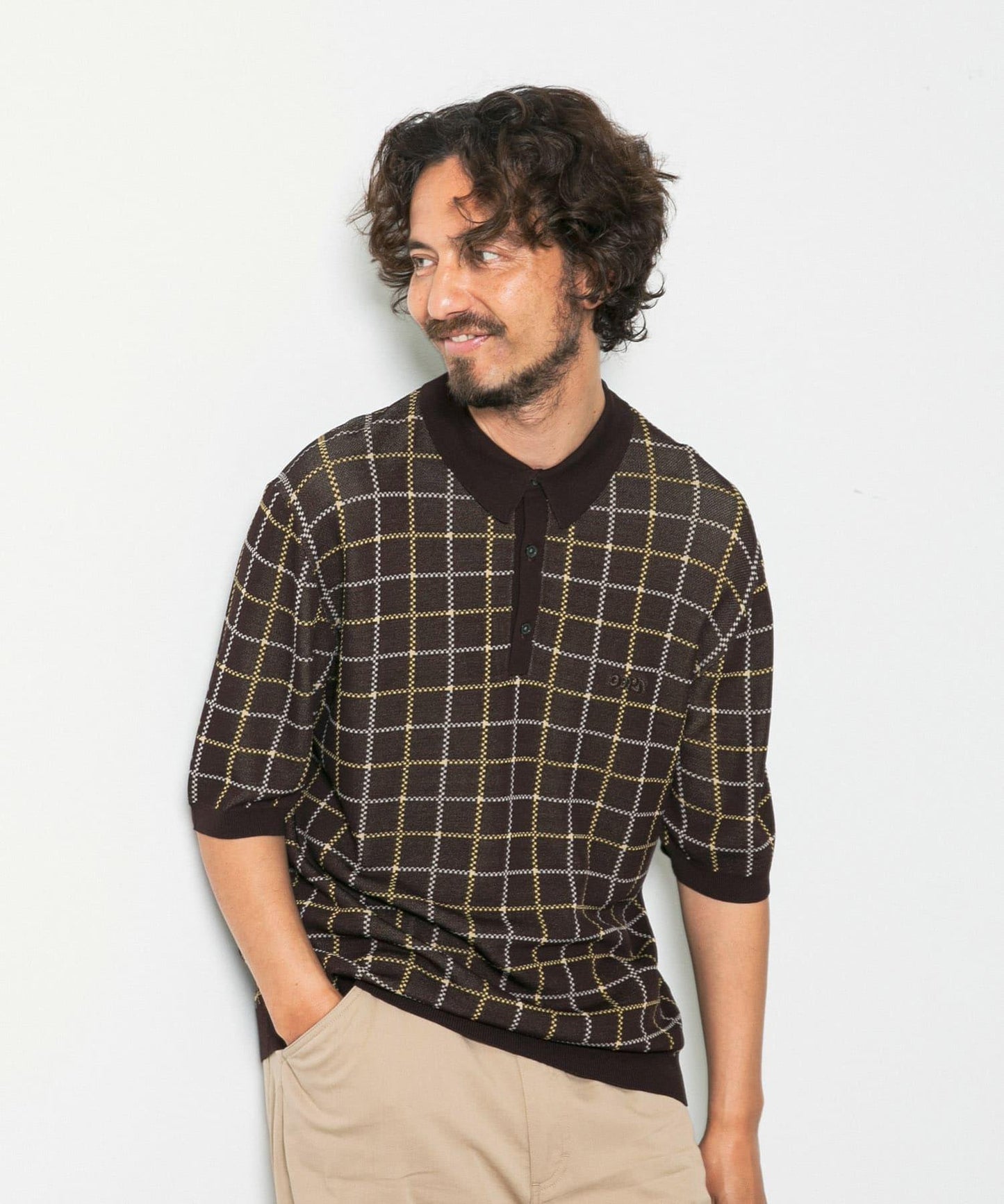 OOPS 格紋針織POLO衫