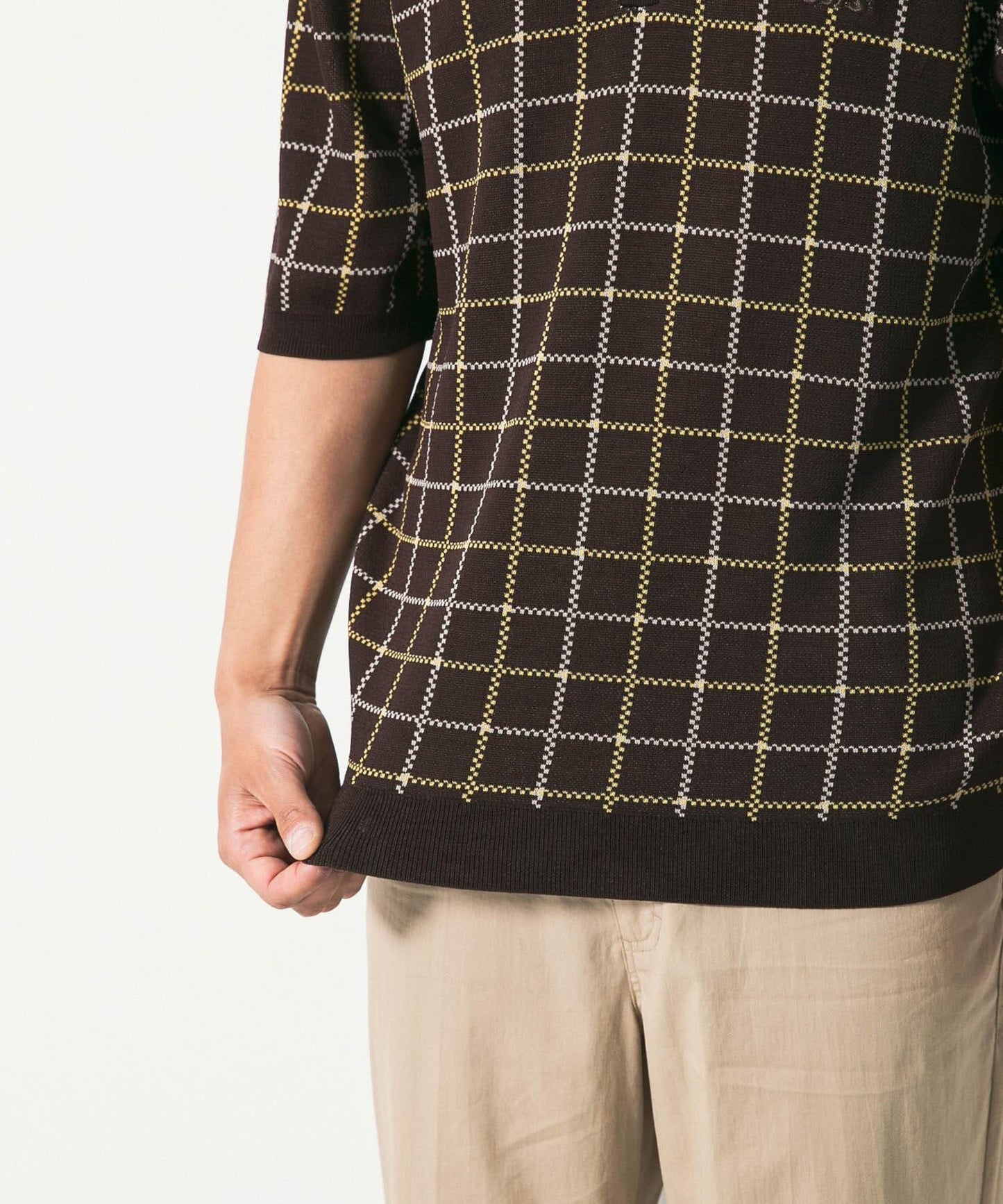 OOPS 格紋針織POLO衫