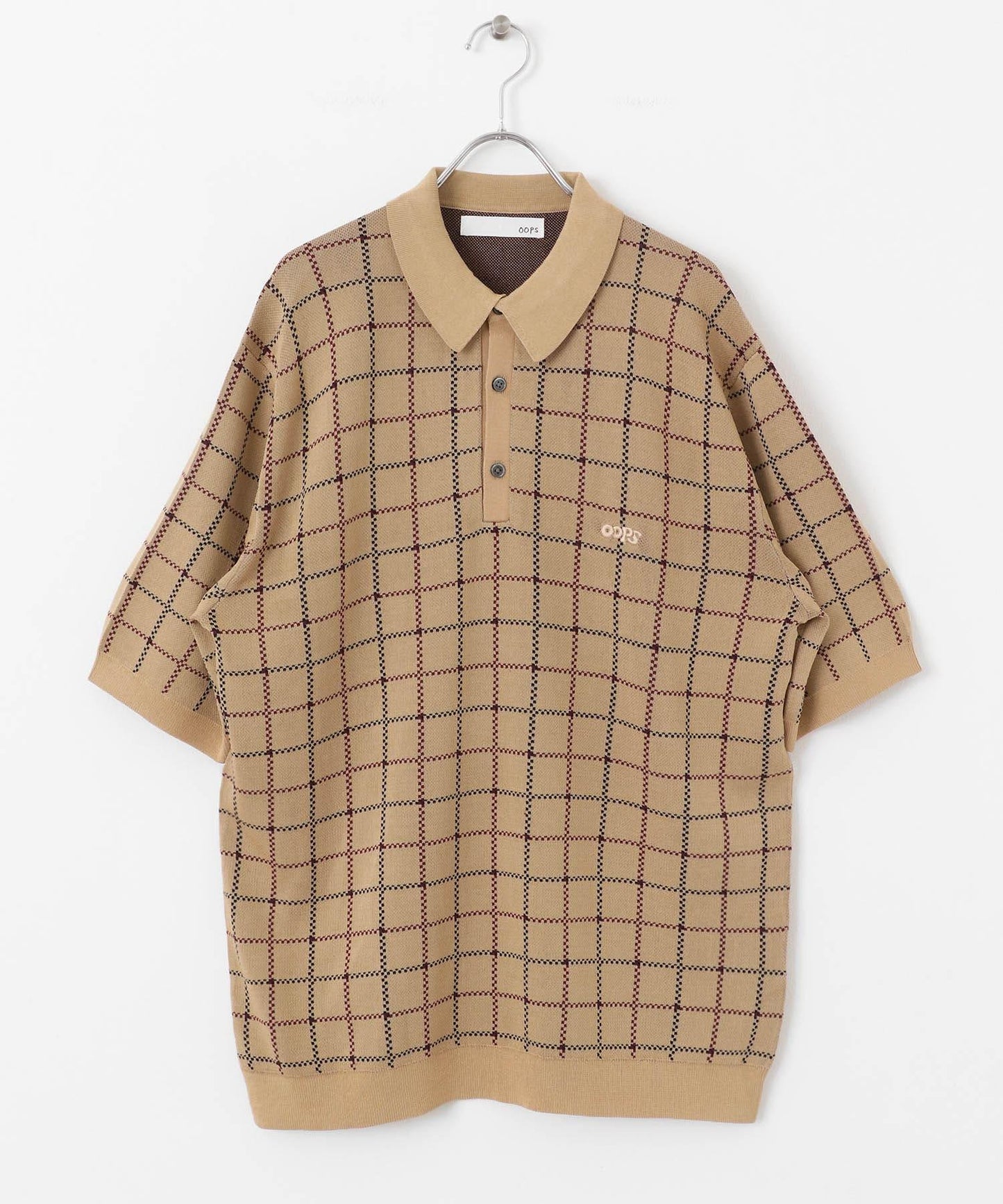 OOPS 格紋針織POLO衫