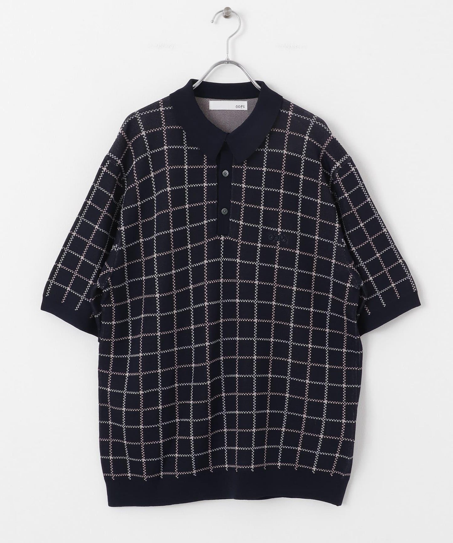 OOPS 格紋針織POLO衫
