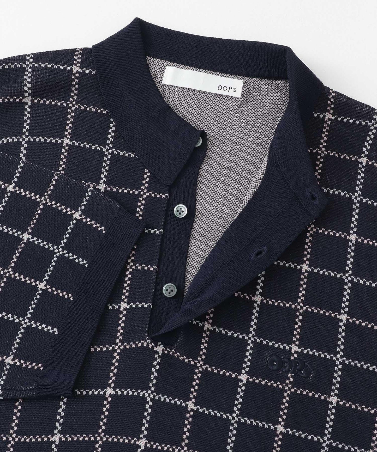 OOPS 格紋針織POLO衫