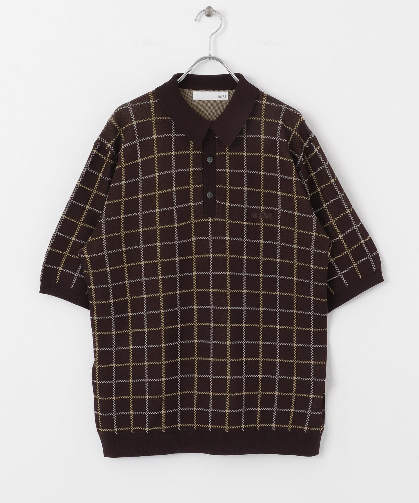 OOPS 格紋針織POLO衫
