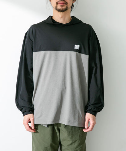 吸溼速幹/防紫外線功能 REEF拼色防曬連帽衫