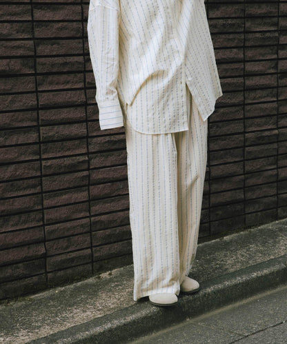 new basic 印度棉條紋長褲