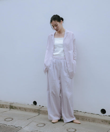 new basic 印度棉條紋長褲